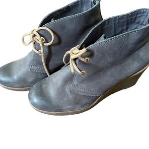 SPERRY Harlow Burnished Graphite Leather Wedge Chukka Bootie, 9